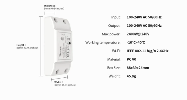 SONOFF BASIC R2 Wifi interruptor inteligente - Imagen 4